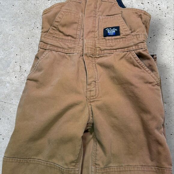 Walls Blizzard Pruf Youth Medium 8/10 Brown Insulated Bib Overalls Snow Pants - Picture 5 of 11